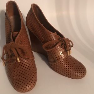 Tory Burch lace up wedges